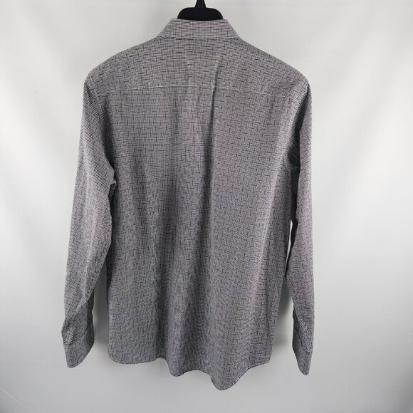 Bugatchi Dress Shirt Mens Large Multi Geometric Classic Fit L/S Button Up - Picture 2 of 7